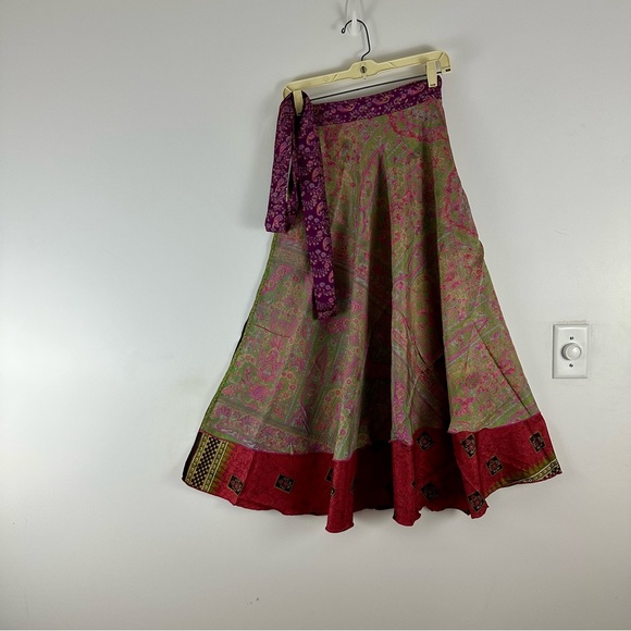 Reversible Upcycled Magic Sari Wrap Maxi Skirts BIN151 - Picture 1 of 6